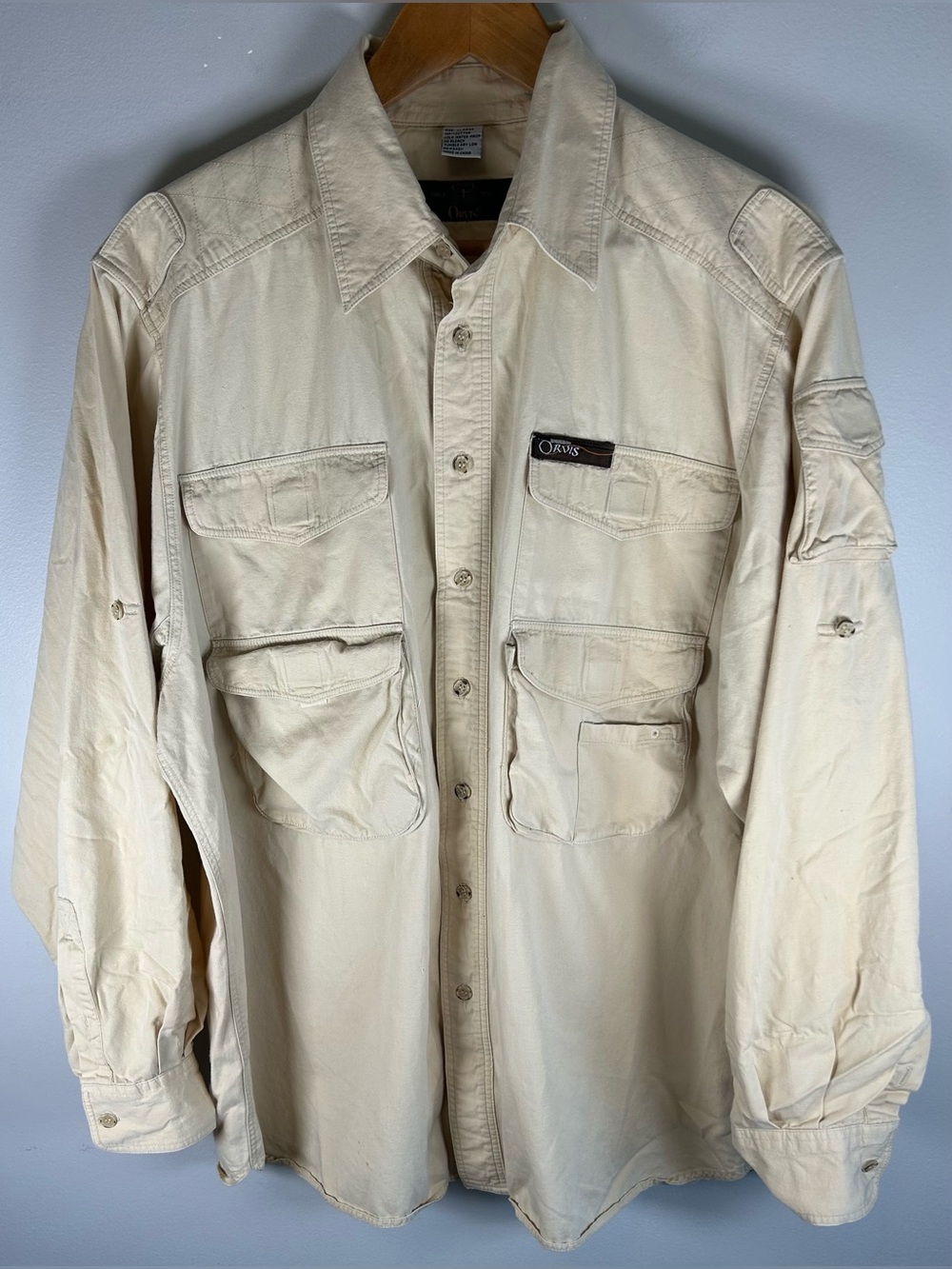 Vintage Orvis Men’s Button Down Shirt XL Fishing Tactical Hunting Pockets Cotton